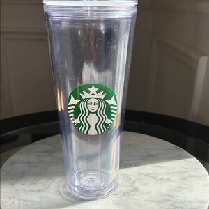 STARBUCKS Venti Double Insulated Travel Tumbler 24 oz. Acrylic No Straw pre used
